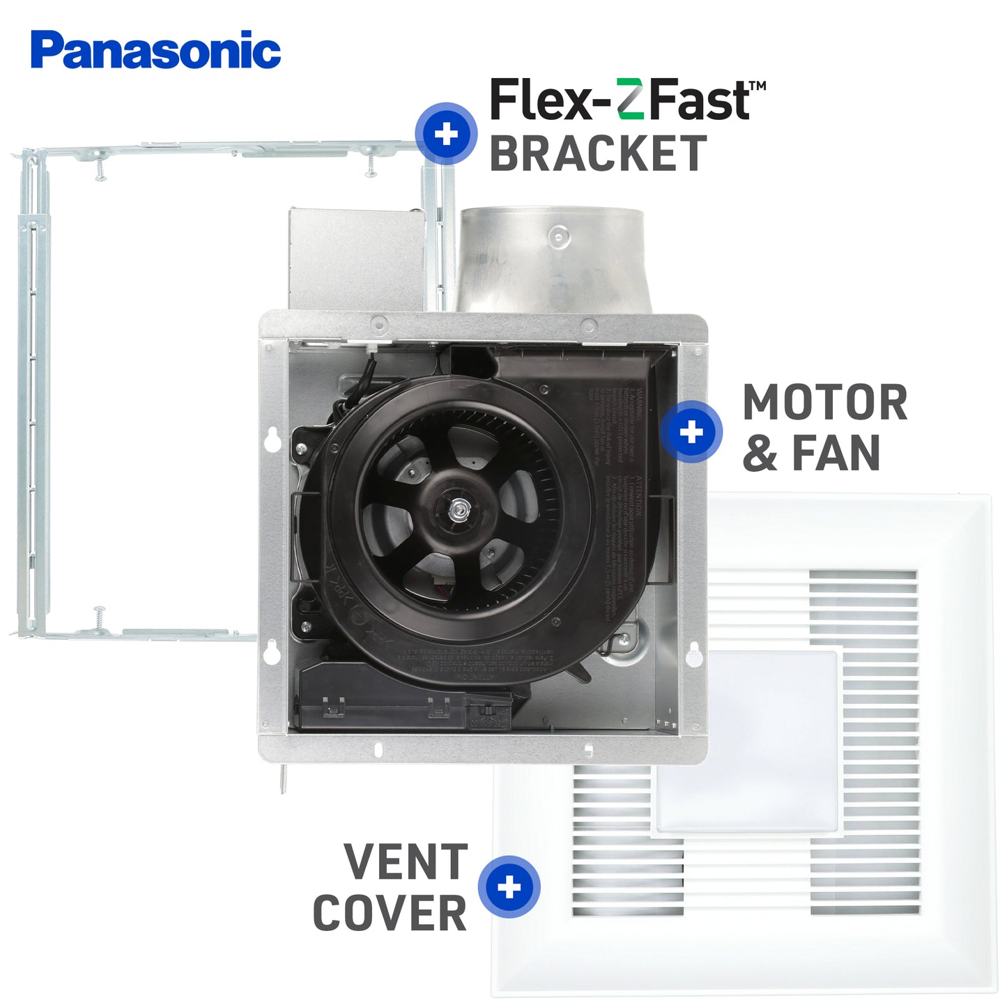 Panasonic FV-0510VSL1 WhisperValue DC Ventilation Fan/Light, Speed Selector, Low Profile, Quiet