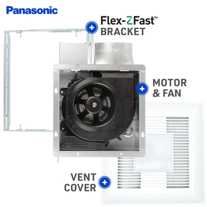 Panasonic FV-0510VSL1 WhisperValue DC Ventilation Fan/Light, Speed Selector, Low Profile, Quiet