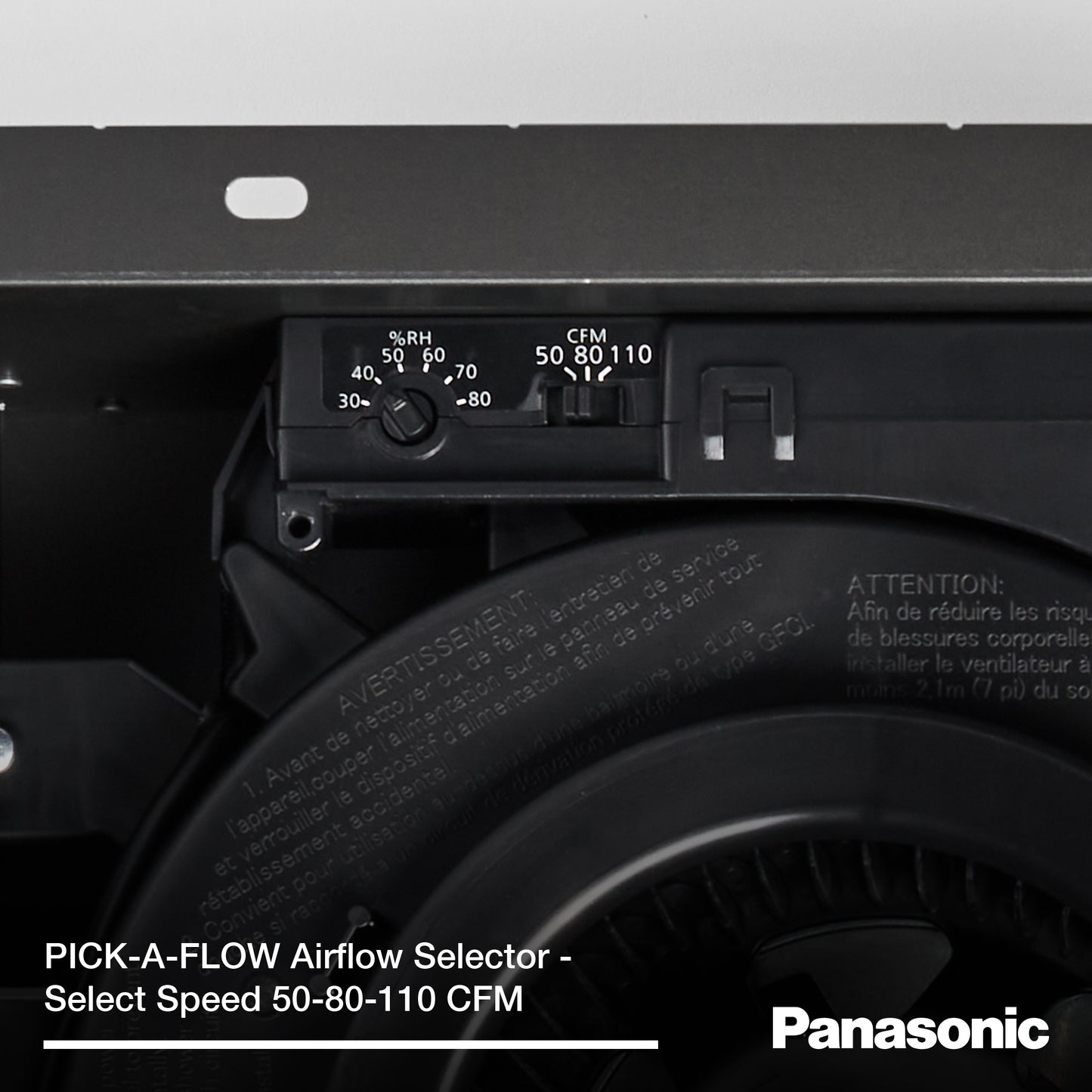 Panasonic FV-0511VFC1 WhisperFit DC Retrofit Ventilation Fan with Condensation Sensor, 50, 80 or 110 CFM, Quiet Energy Star Certified Energy-Saving Ceiling Mount Fan, Residential Remodel, UL Listed for Tub or Shower Enclosure when GFCI Protected