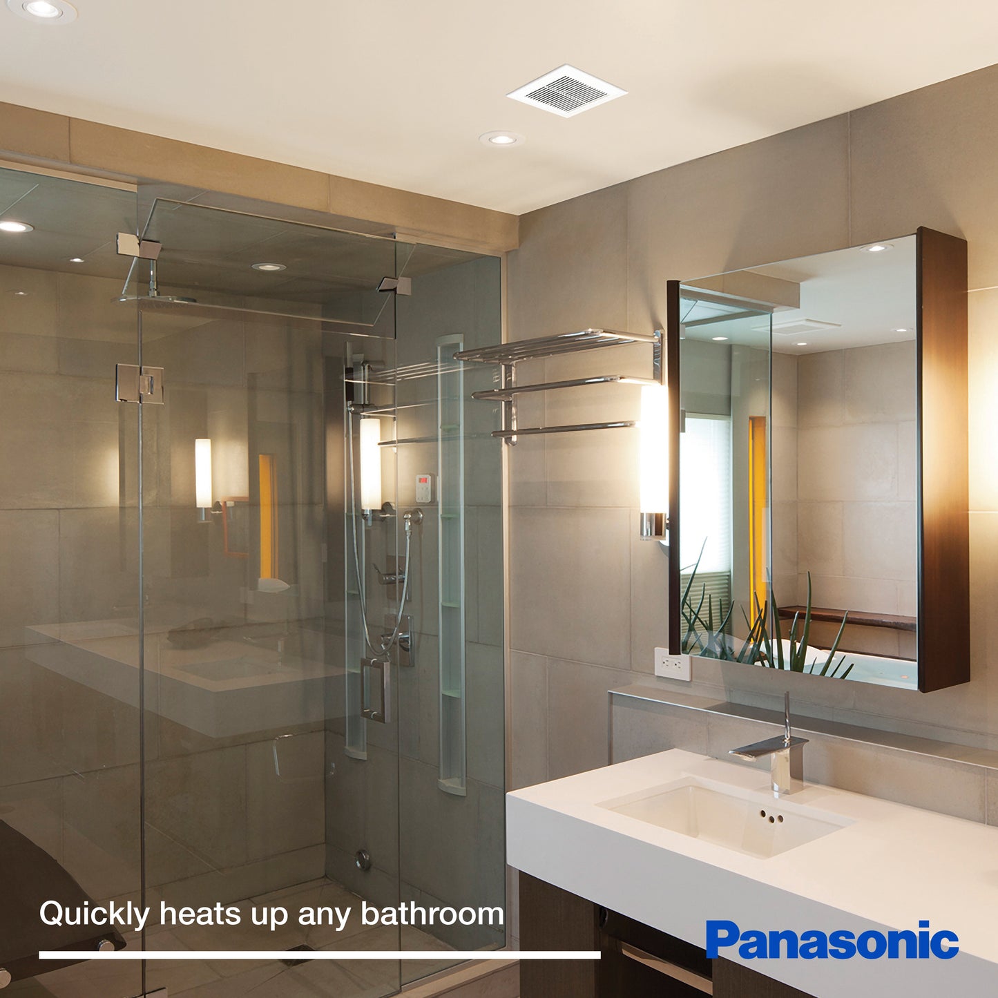 Panasonic FV-0511VH1 WhisperWarm DC Bathroom Fan with Heater, 50-80-110 CFM