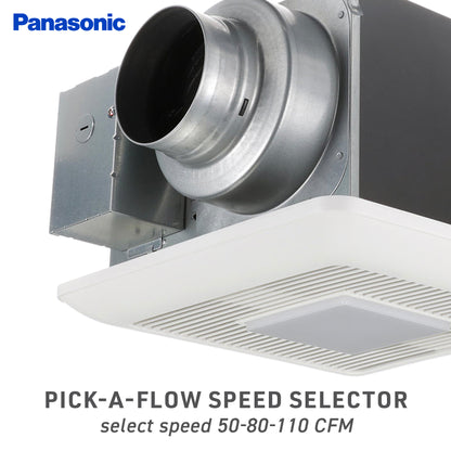 Panasonic FV-0511VQL1 WhisperCeiling DC Ventilation Fan/Light Combination, Speed Selector, Quiet