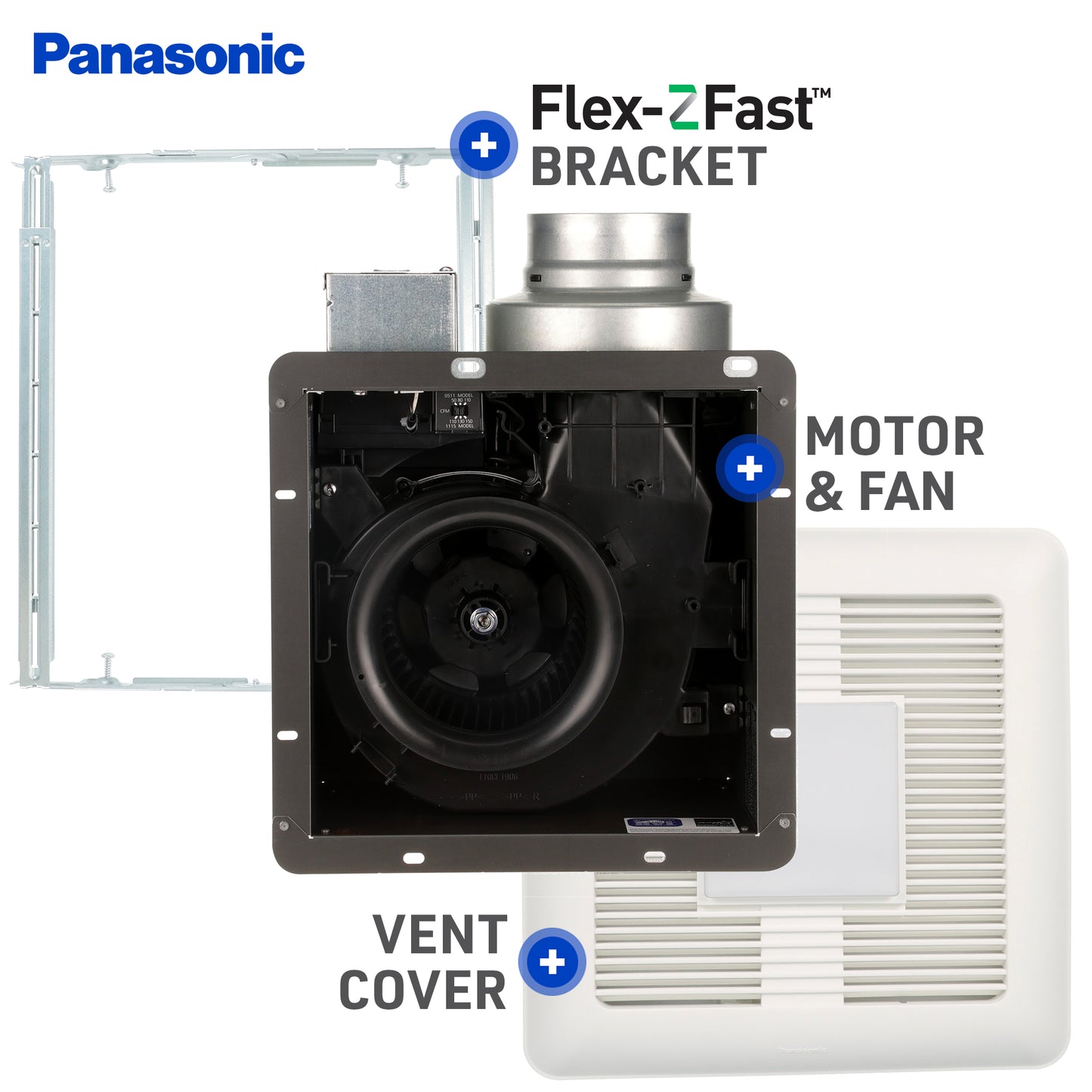 Panasonic FV-0511VQL1 WhisperCeiling DC Ventilation Fan/Light Combination, Speed Selector, Quiet