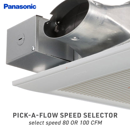 Panasonic FV-0810VSS1 WhisperValue DC Ventilation Fan, 80 or 100 CFM