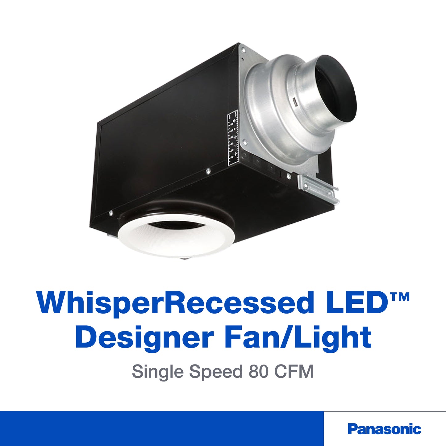 Panasonic FV-08VRE2 WhisperRecessed LED, Designer Ventilation Fan/Light Combination, Quiet
