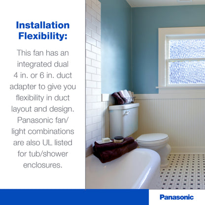 Panasonic FV-08VRE2 WhisperRecessed LED, Designer Ventilation Fan/Light Combination, Quiet