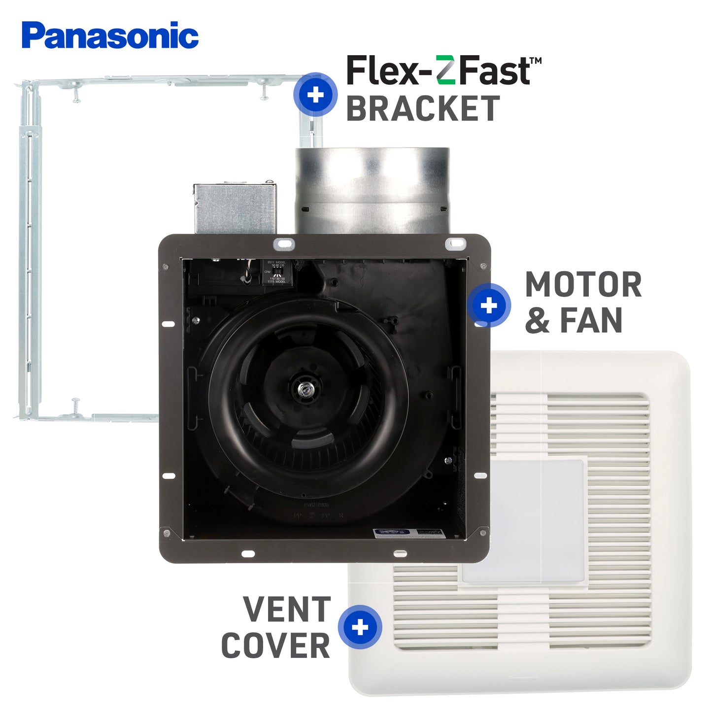Panasonic FV-1115VQL1 WhisperCeiling DC Ventilation Fan with Pick-A-Flow Speed Selector, Quiet
