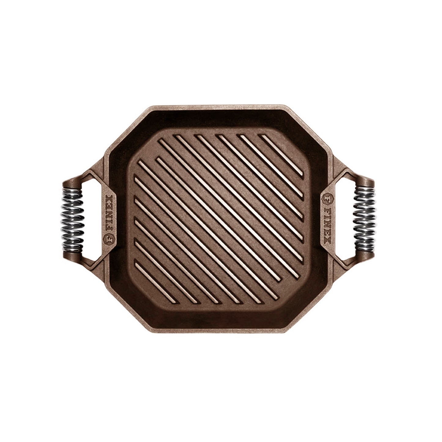 FINEX 12" Cast Iron Grill Pan, Modern Heirloom, Handcrafted in The USA, Pre-Seasoned with Organic Flaxseed Oil