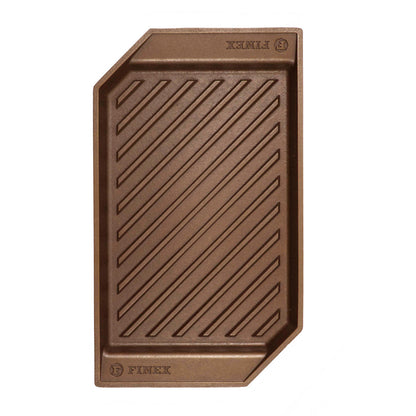 FINEX 15" Cast Iron Lean Grill Pan, Modern Heirloom, Handcrafted in the USA, Pre-seasoned with Organic Flaxseed Oil