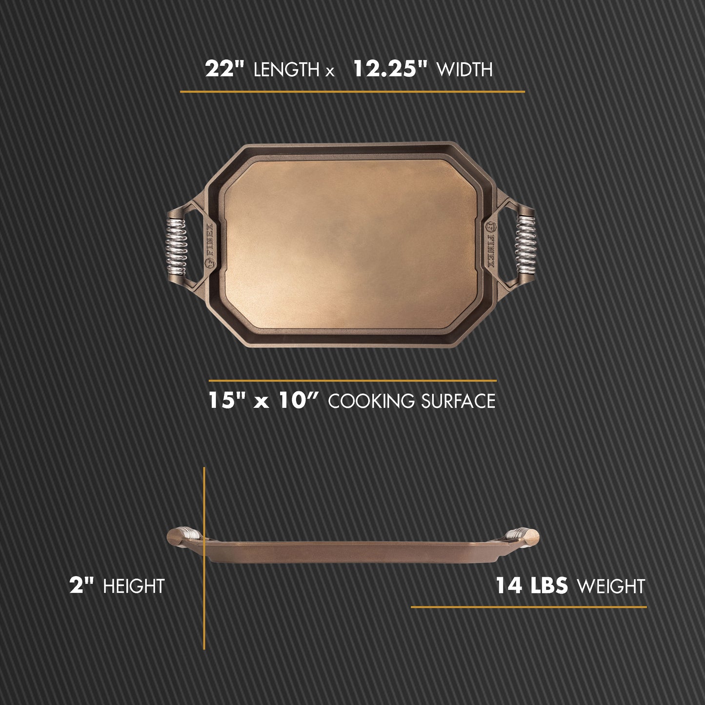 FINEX Cast Iron Double Burner Griddle