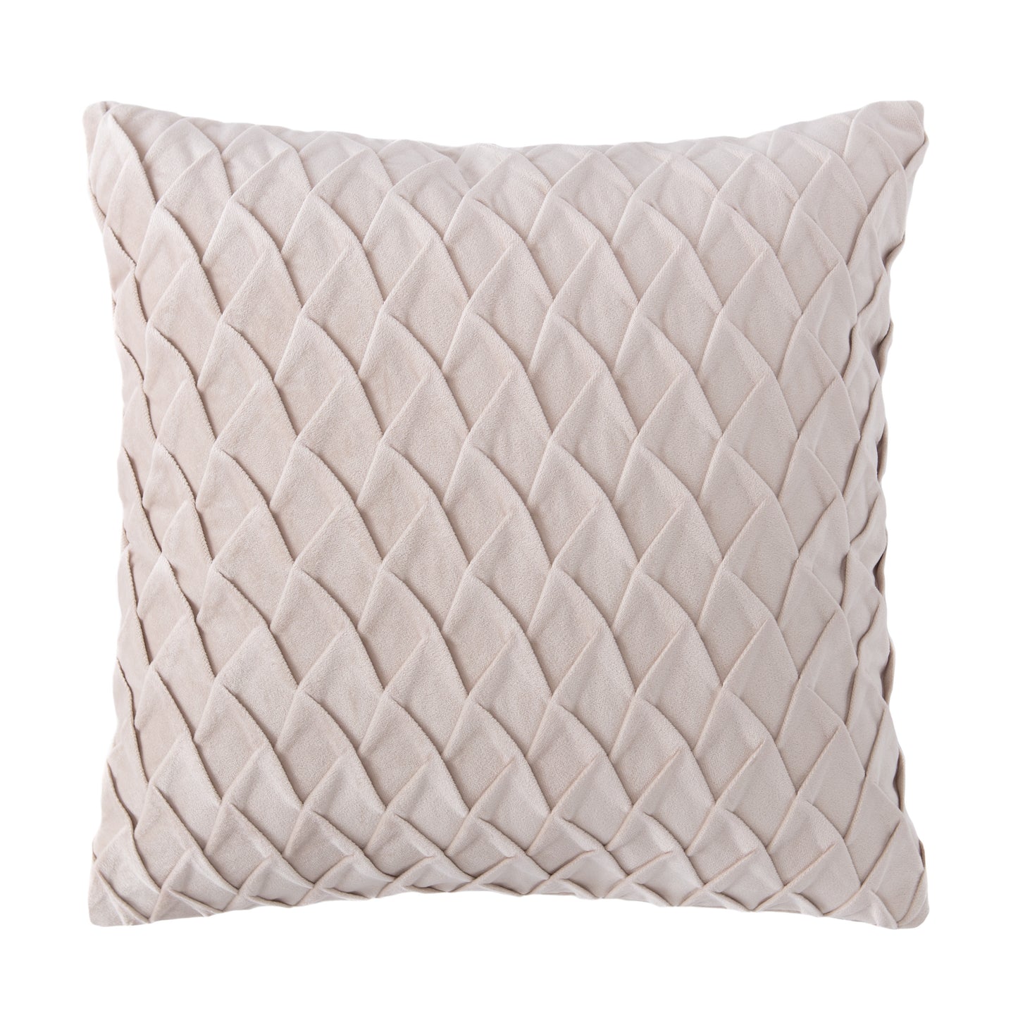 Chanasya Gem Textured Velvet Throw Pillow Cover - Bright and Colorful Super Soft Modern Decorative Home Decor for Sofa, Chair, and Bed (18x18 Inches) Off White