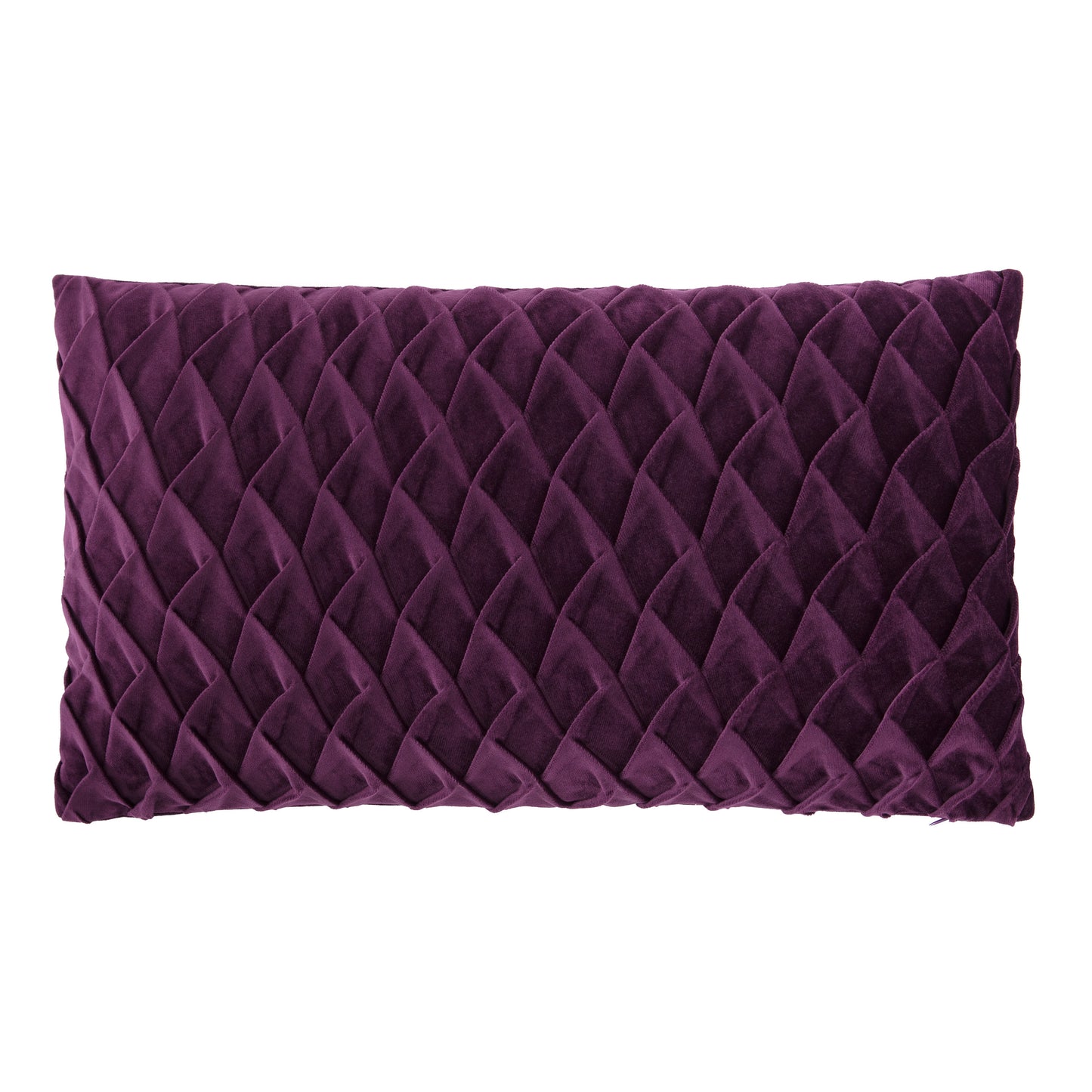 Chanasya Gem Textured Velvet Lumbar Throw Pillow Cover - Bright and Colorful Super Soft Modern Decorative Home Decor for Sofa, Chair, and Bed (12x20 Inches) Plum