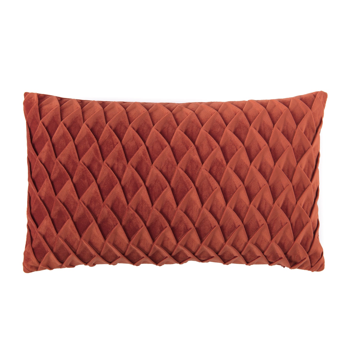Chanasya Gem Textured Velvet Lumbar Throw Pillow Cover - Bright and Colorful Super Soft Modern Decorative Home Decor for Sofa, Chair, and Bed (12x20 Inches) Rust