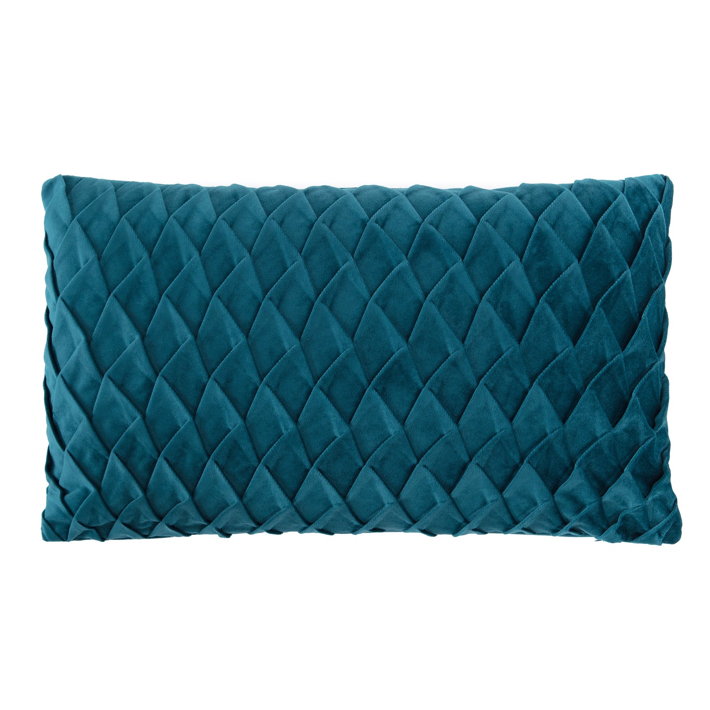 Chanasya Gem Textured Velvet Lumbar Throw Pillow Cover - Bright and Colorful Super Soft Modern Decorative Home Decor for Sofa, Chair, and Bed (12x20 Inches) Teal