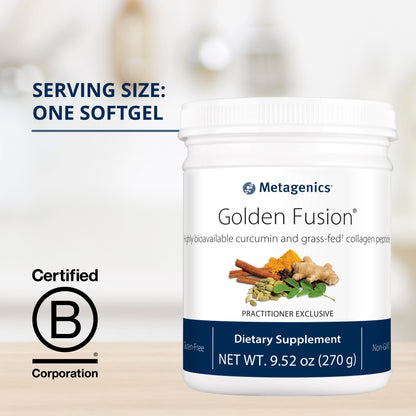 Metagenics - Golden Fusion, Highly Bioavailable Curcumin and Grass-Fed‚Ä† Collagen Peptides, 30 Servings