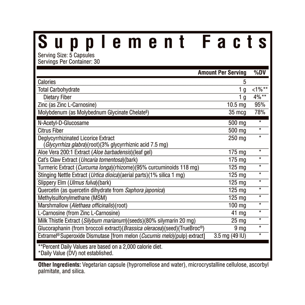 Seeking Health Optimal GI, Digestive and Gastrointestinal Support, Glutamine-Free Supplement, Vegan and Vegetarian (150 capsules)*