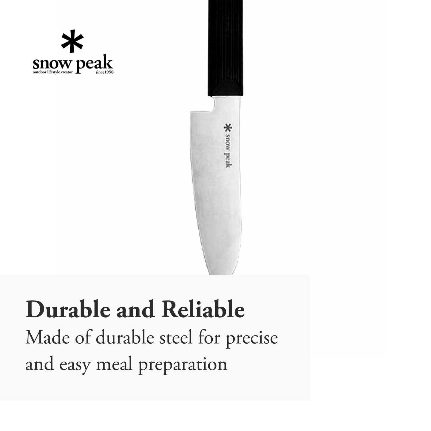 Snow Peak Field Kitchen Santoku Knife - Durable & Light Kitchen Utensil - Steel & Rubber - 9.3 oz