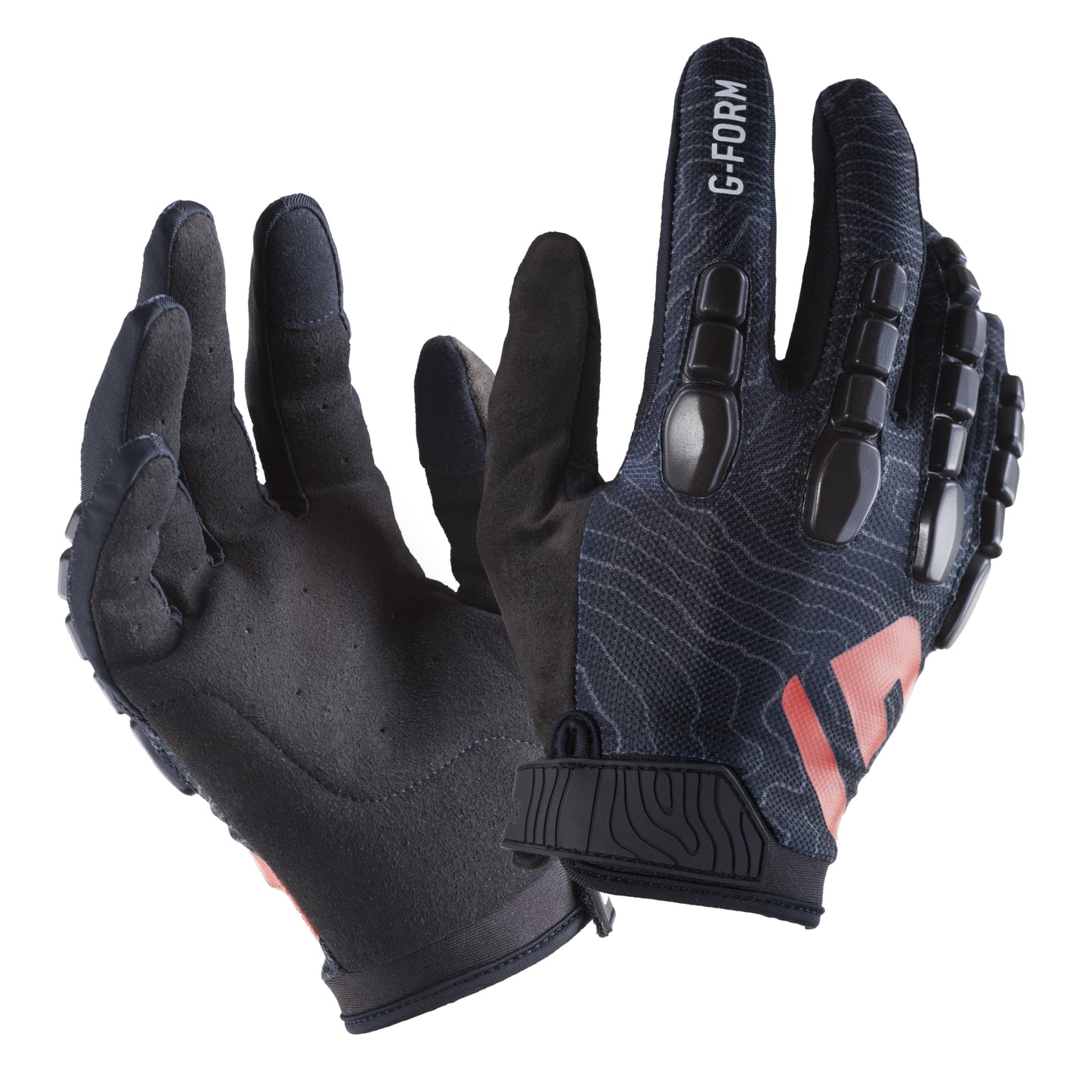 G-Form Pro Trail Mountain Bike Gloves - Motorcycle and Biking Gloves - Black Topo, Adult XXL