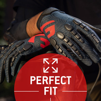 G-Form Pro Trail Mountain Bike Gloves - Motorcycle and Biking Gloves - Black Topo, Adult XXL