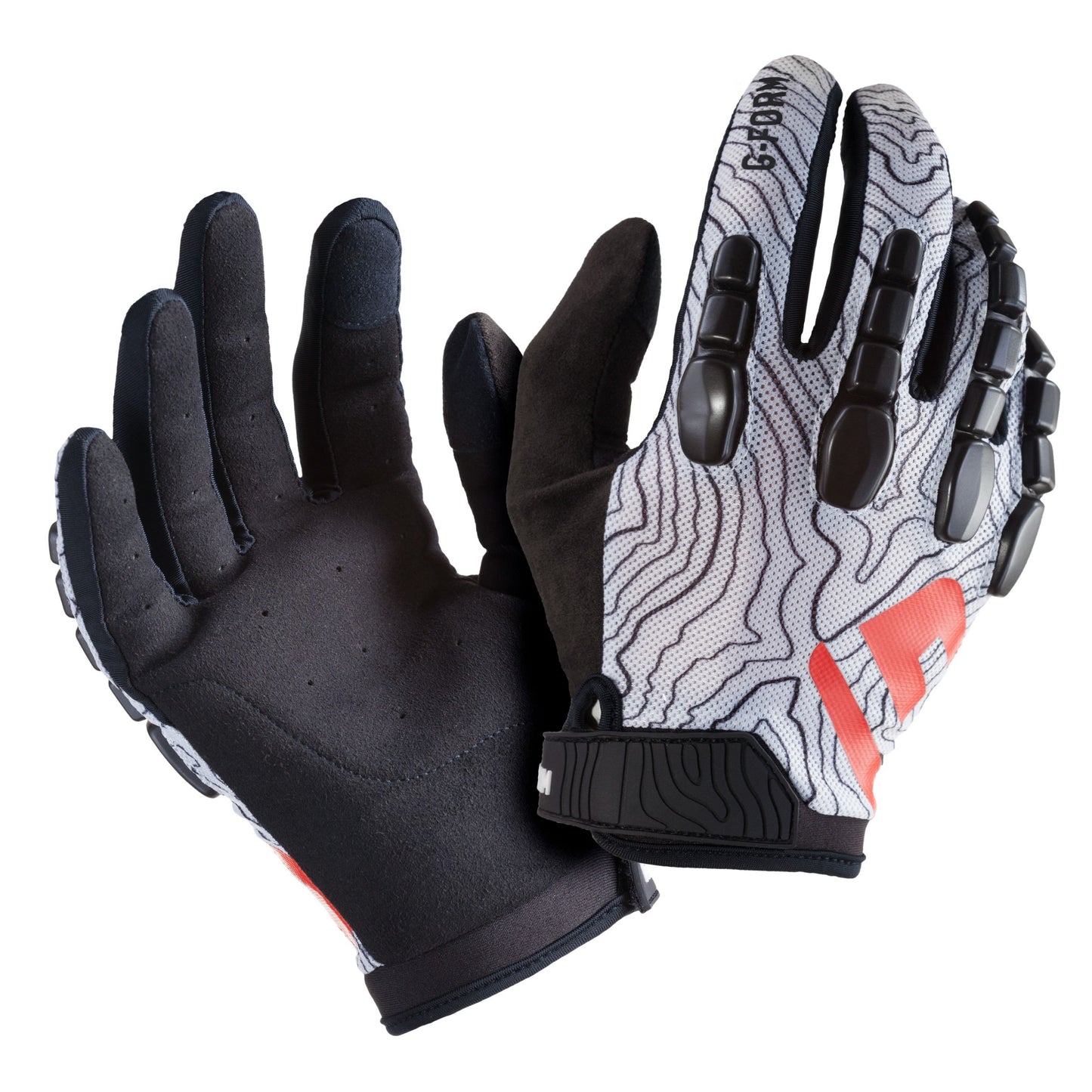 G-Form Pro Trail Mountain Bike Gloves - Motorcycle and Biking Gloves - White Topo, Adult XXL