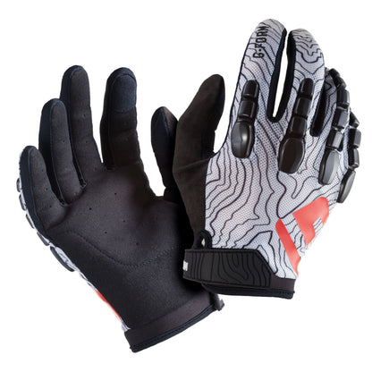 G-Form Pro Trail Mountain Bike Gloves - Motorcycle and Biking Gloves - White Topo, Adult XXL