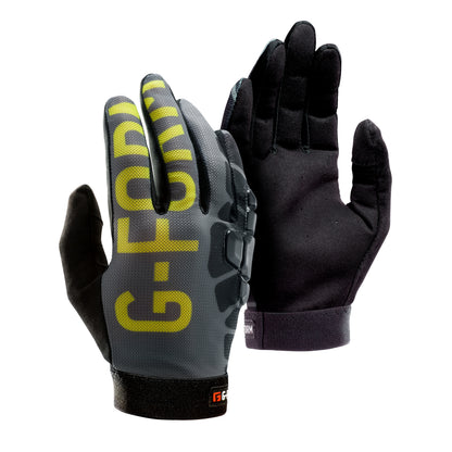 G-Form Sorata Mountain Bike Gloves - Motorcycle & Cycling Gloves for Men & Women - Grey/Acid Green, Adult XXL