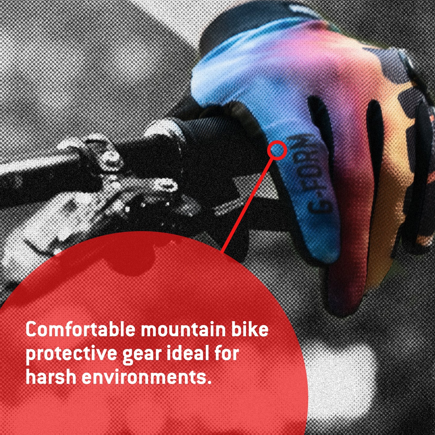 G-Form Sorata Mountain Bike Gloves - Motorcycle & Cycling Gloves for Men & Women - Black/Tie Dye, Adult XS