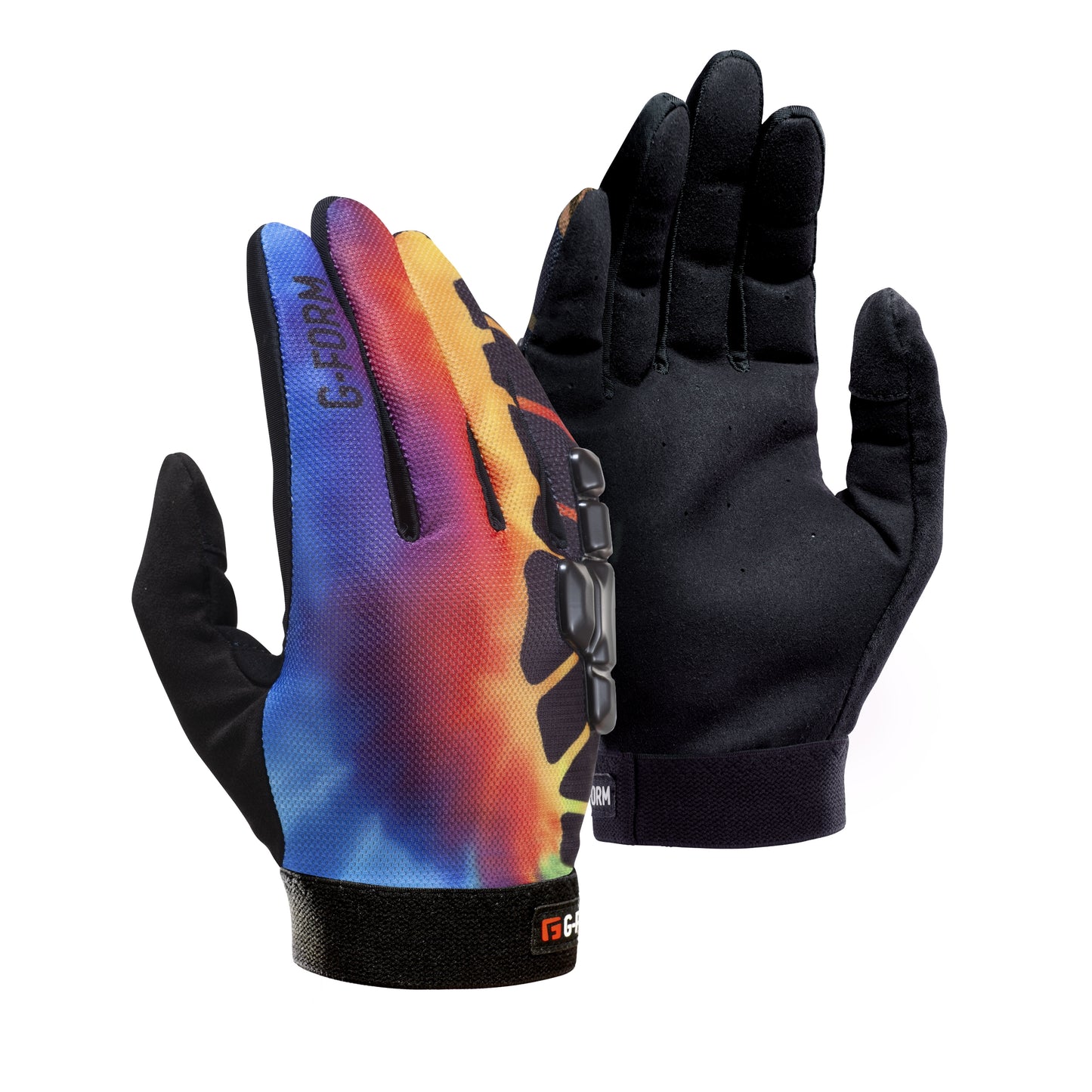 G-Form Sorata Mountain Bike Gloves - Motorcycle & Cycling Gloves for Men & Women - Black/Tie Dye, Adult Small