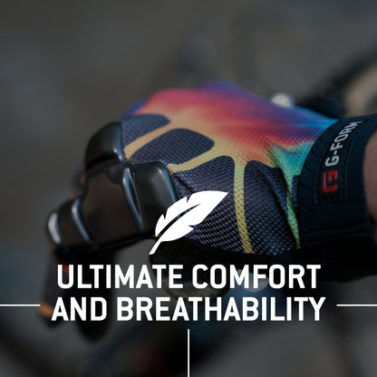 G-Form Sorata Mountain Bike Gloves - Motorcycle & Cycling Gloves for Men & Women - Black/Tie Dye, Adult Medium