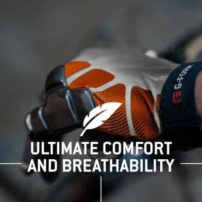 G-Form Sorata Mountain Bike Gloves - Motorcycle & Cycling Gloves for Men & Women - White/Red, Adult XS