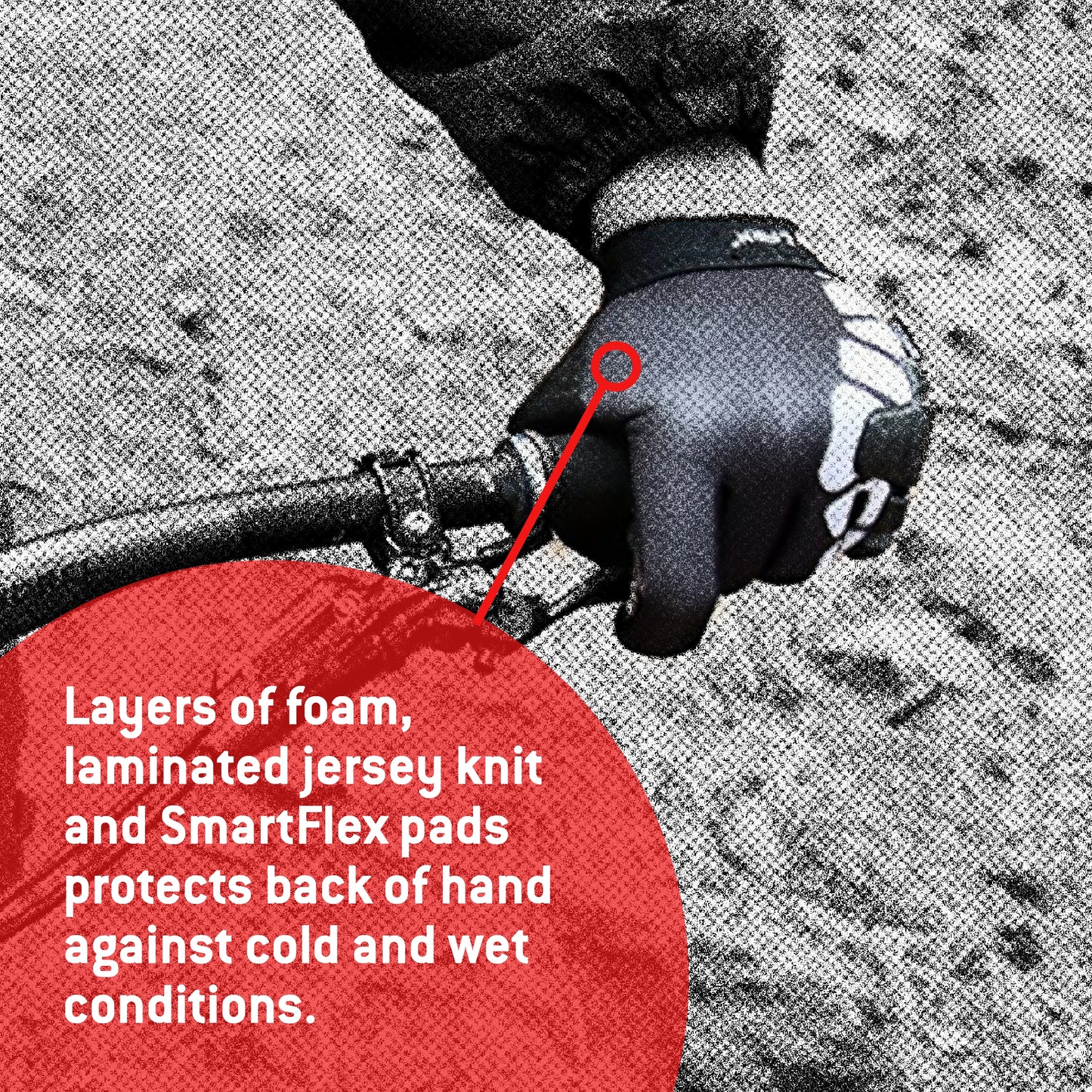 G-Form Bolle Cold Weather Bike Gloves - Mountain Bike Cycling Gloves - Black/White, Adult Small