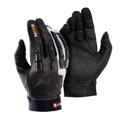 G-Form Moab Mountain Bike Gloves - Cycling Gloves for Mountain and Dirt Biking - Black/White, Adult XS