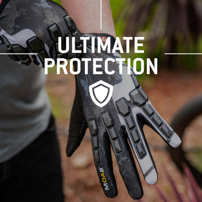 G-Form Moab Mountain Bike Gloves - Cycling Gloves for Mountain and Dirt Biking - Black/White, Adult Large
