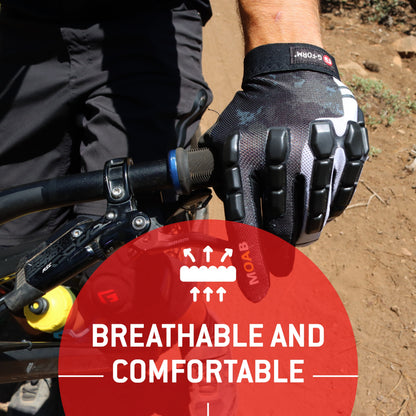 G-Form Moab Mountain Bike Gloves - Cycling Gloves for Mountain and Dirt Biking - Black/White, Adult Large