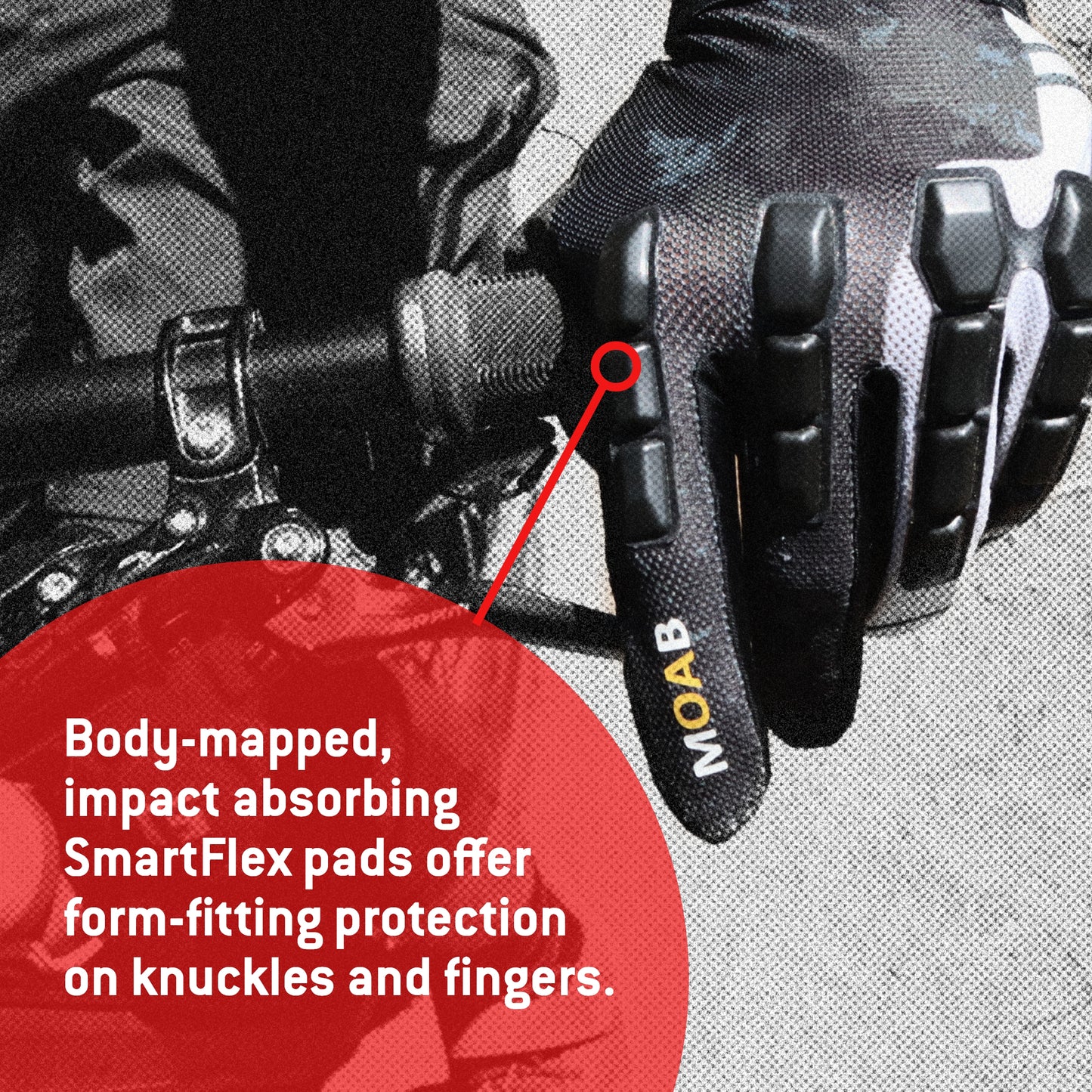G-Form Moab Mountain Bike Gloves - Cycling Gloves for Mountain and Dirt Biking - Black/White, Adult Large