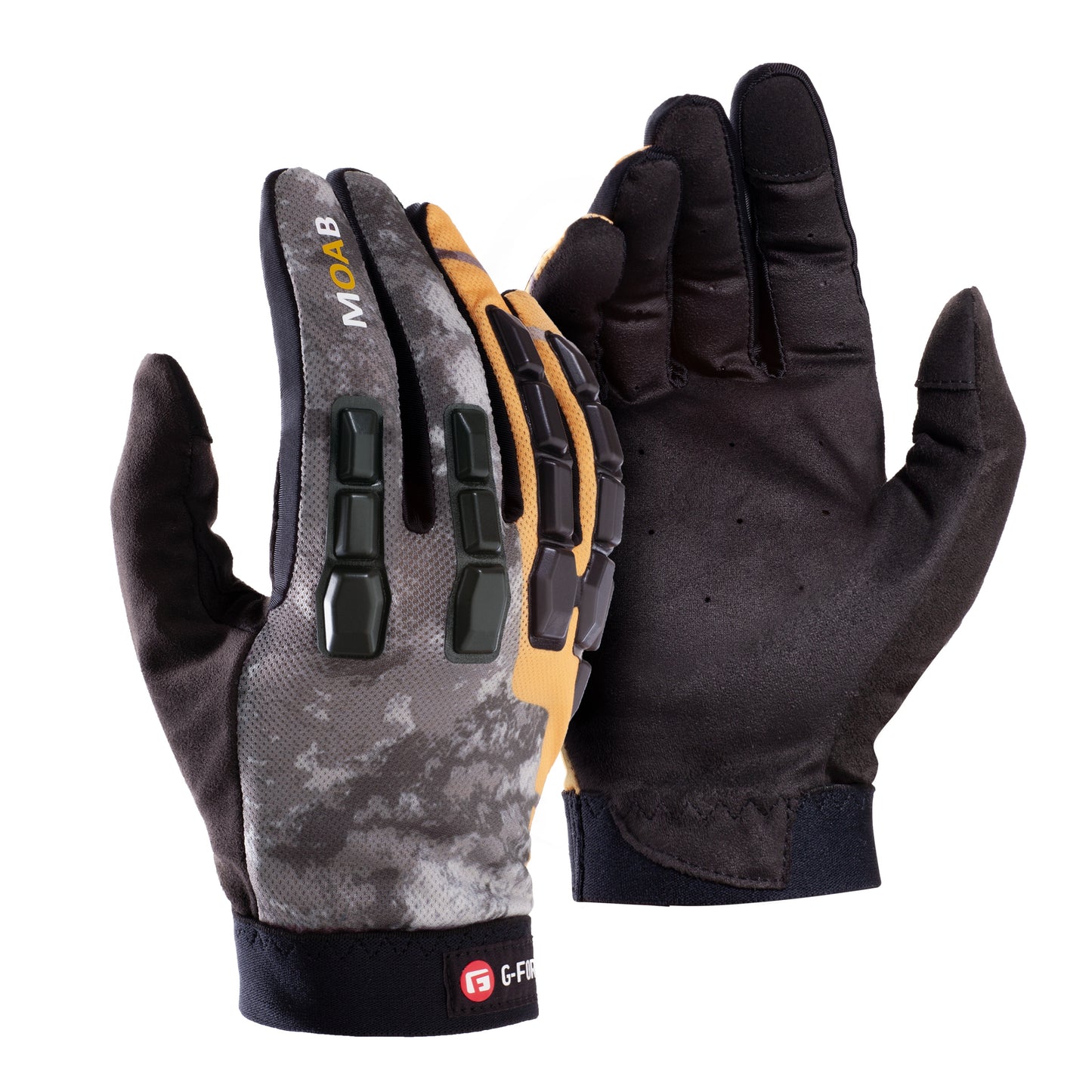 G-Form Moab Mountain Bike Gloves - Cycling Gloves for Mountain and Dirt Biking - Gray/Sunburst, Adult XL