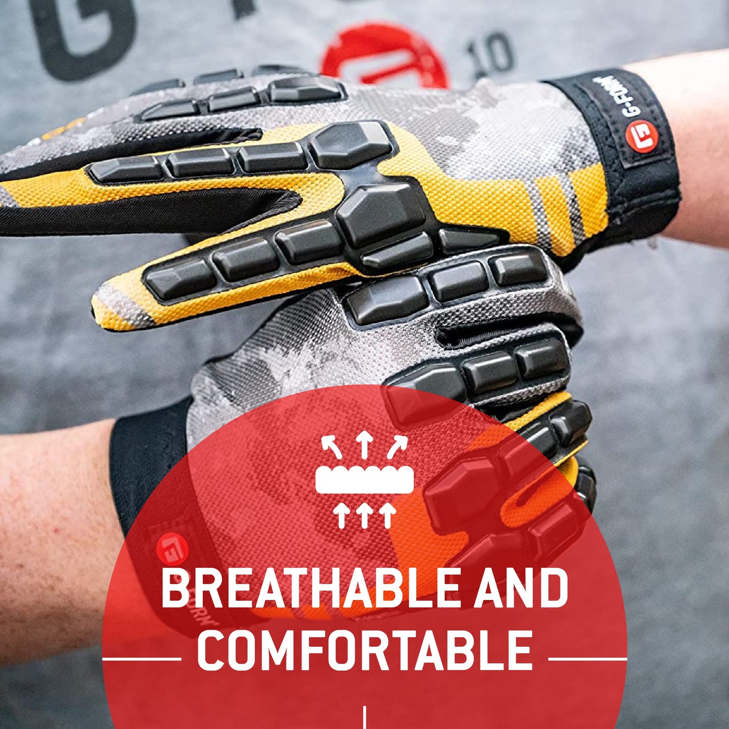 G-Form Moab Mountain Bike Gloves - Cycling Gloves for Mountain and Dirt Biking - Gray/Sunburst, Adult XL