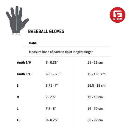 G-Form Pure Contact Baseball Batting Gloves - Leather Baseball Gloves for Athletes - Black, Adult Small