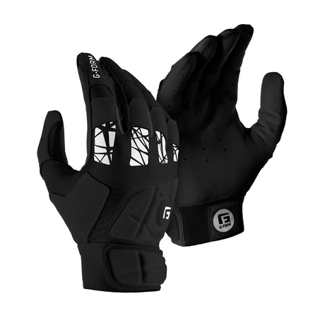 G-Form Pure Contact Baseball Batting Gloves - Leather Baseball Gloves for Athletes - Black, Adult Large