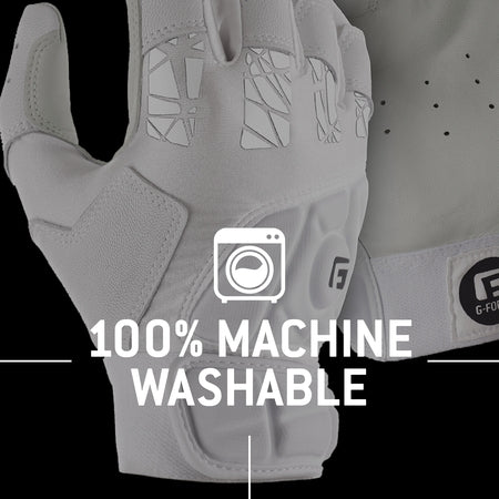 G-Form Pure Contact Baseball Batting Gloves - Leather Baseball Gloves for Athletes - White, Adult Medium