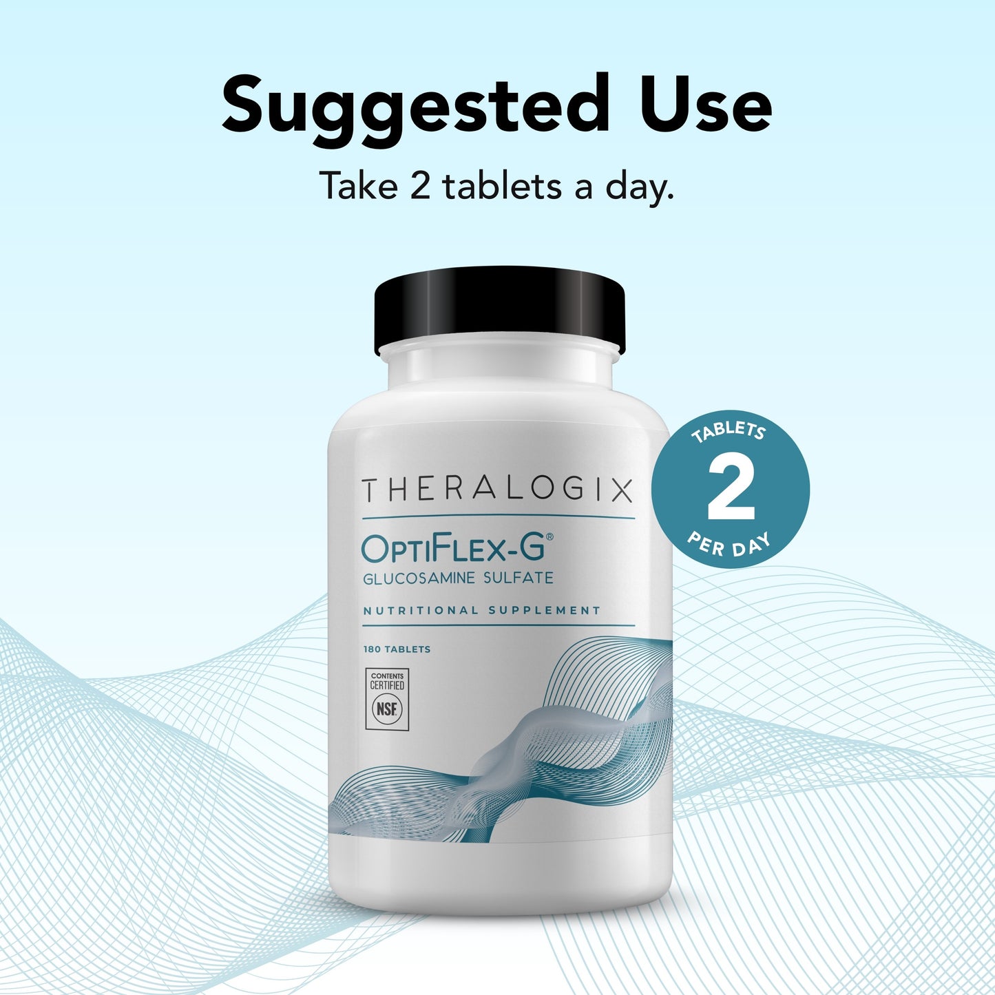 Theralogix OptiFlex-G Glucosamine Sulfate - 90-Day Supply - Joint Support Supplement - Supports Joint Health for Men & Women - High-Quality Glucosamine Joint Supplement - NSF Certified - 180 Tablets