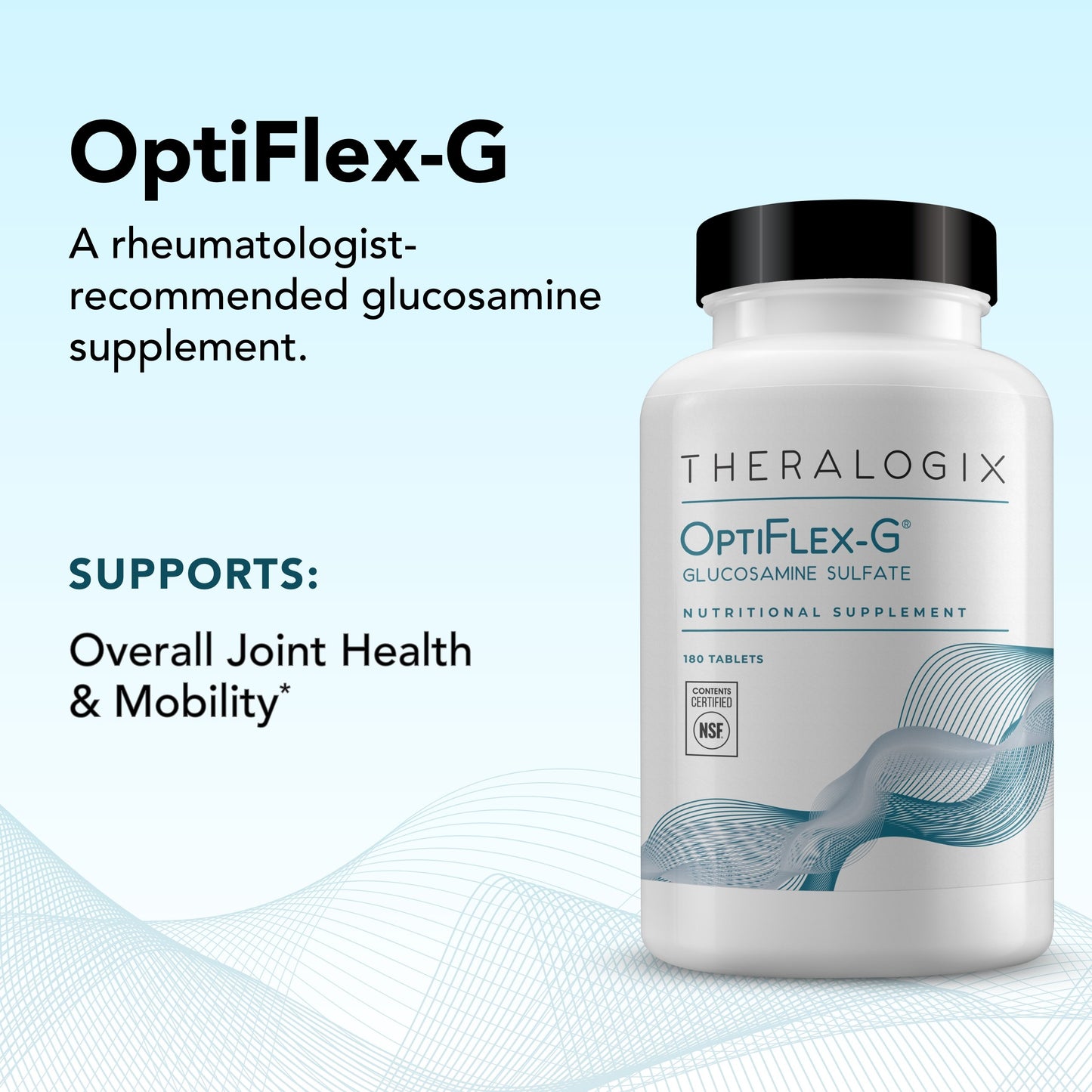 Theralogix OptiFlex-G Glucosamine Sulfate - 90-Day Supply - Joint Support Supplement - Supports Joint Health for Men & Women - High-Quality Glucosamine Joint Supplement - NSF Certified - 180 Tablets