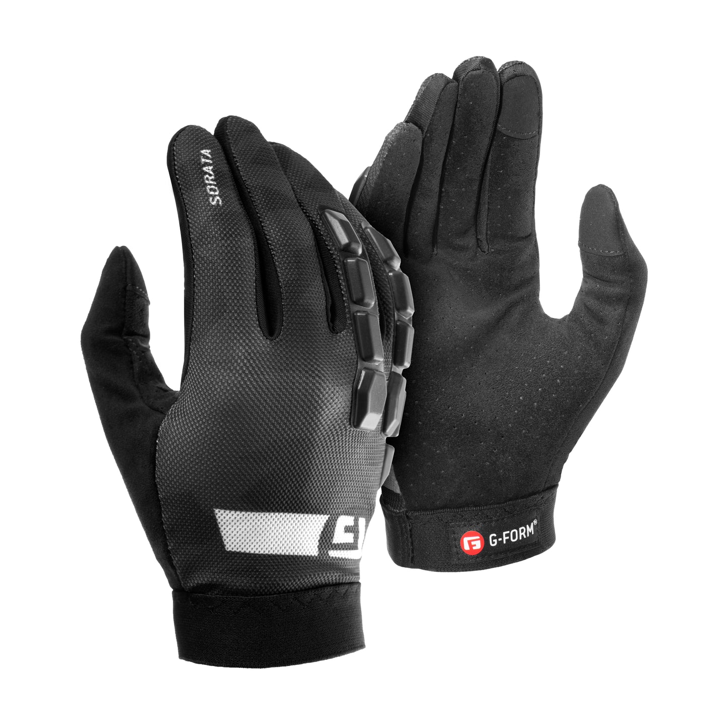 G-Form Sorata 2 Mountain Bike Gloves - Motorcycle & Cross-Country Cycling Gloves - Black/White, Medium