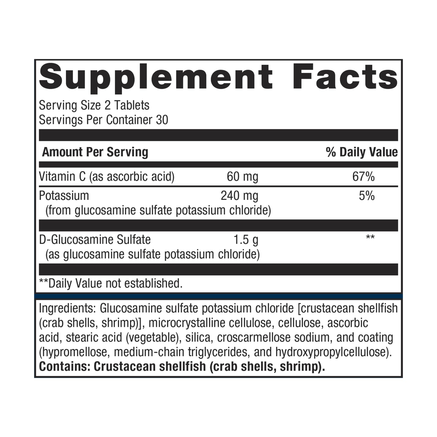 Metagenics - Glucosamine Sulfate 750, 60 Count