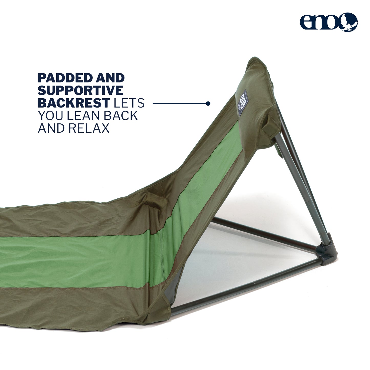 ENO, Eagles Nest Outfitters Lounger DL Camping Chair, Outdoor Lounge Chair, Olive/Lime