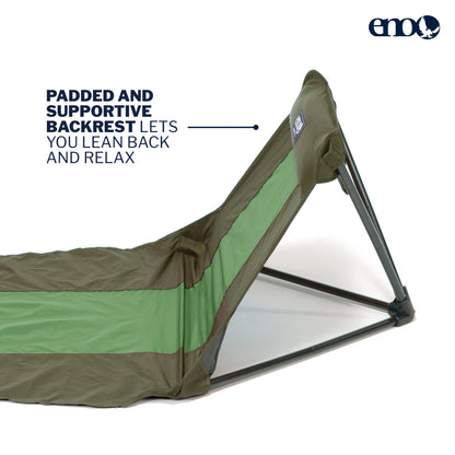 ENO, Eagles Nest Outfitters Lounger DL Camping Chair, Outdoor Lounge Chair, Olive/Lime