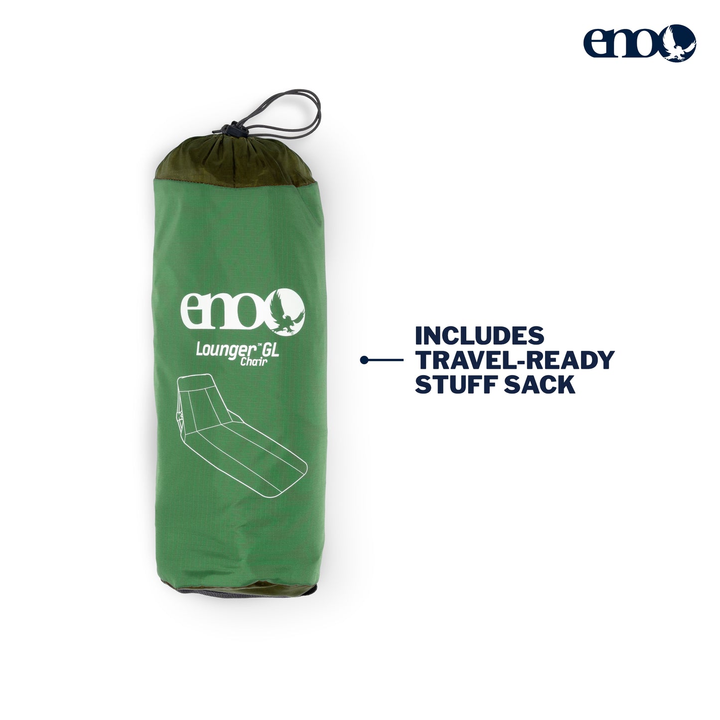 ENO, Eagles Nest Outfitters Lounger DL Camping Chair, Outdoor Lounge Chair, Olive/Lime