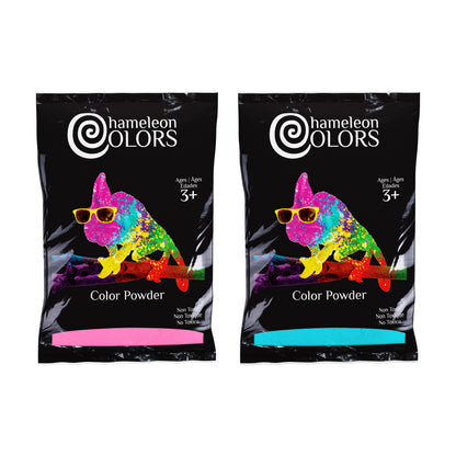 Chameleon Colors Gender Reveal Powder Set - Blue and Pink Color Chalk Powder for Photography, Baby Boy or Girl Gender Reveal, Car Tire Burnout, Birthday Party, Color Fun Run, Holi Festival, and More - 2 Pack of 1 lb. Bags