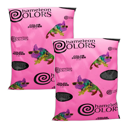 Chameleon Colors Pink Gender Reveal Powder - Easy-Open Bags of Pink Color Chalk Powder for Photography, Baby Girl Gender Reveal, Car Tire Burnout, Birthday Party, Color Fun Run, Holi Festival, and More - 2 Pack of 5 lb. Bags