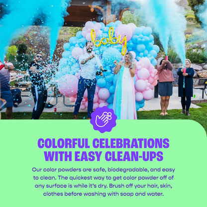 Chameleon Colors Gender Reveal Fire Extinguisher Color Blasters - 2 Pack Blue