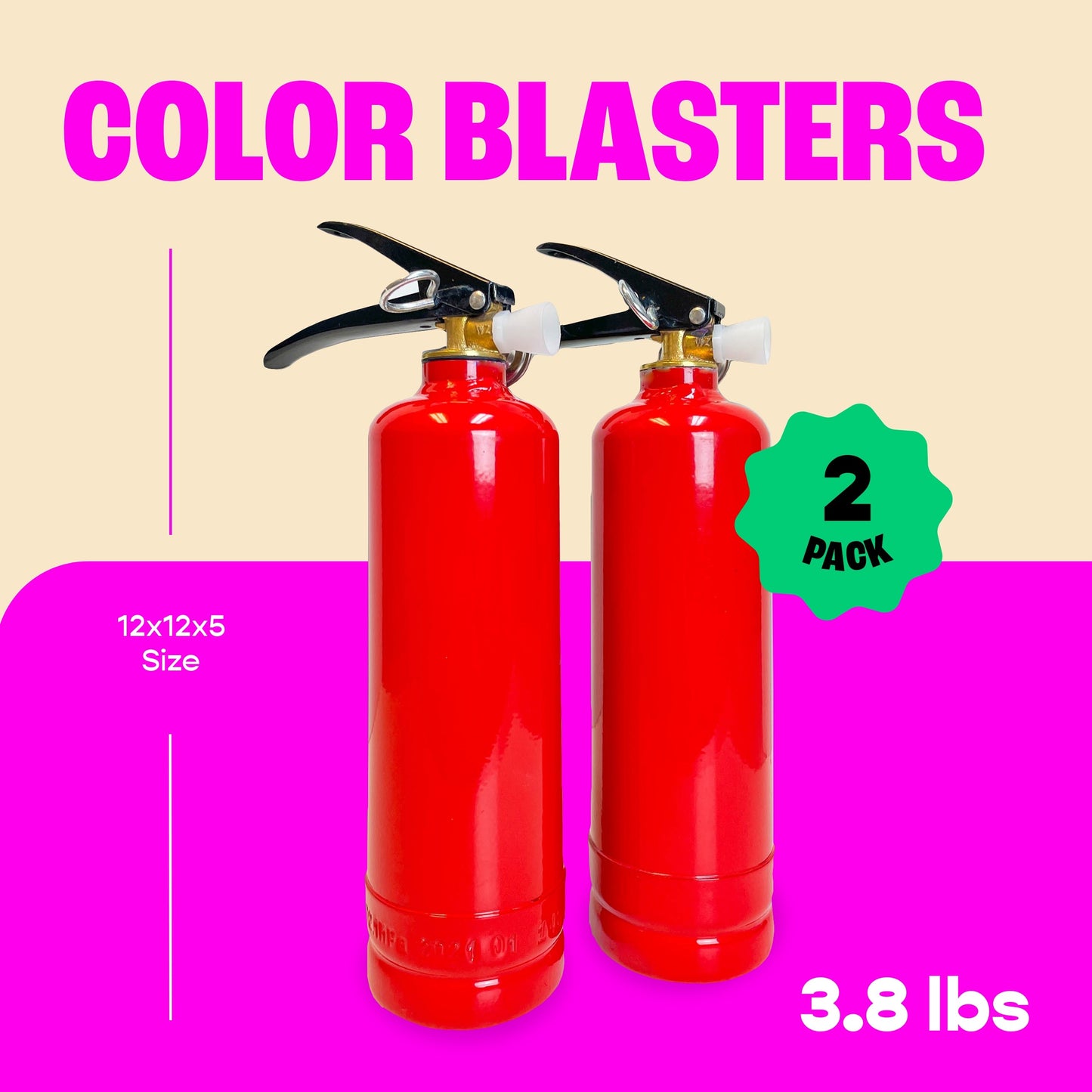 Chameleon Colors Gender Reveal Fire Extinguisher Color Blasters - 2 Pack Pink